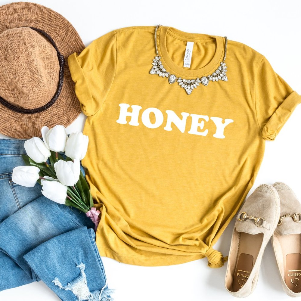 Yellow Honey Vintage Inspired Cotton T shirt NEW